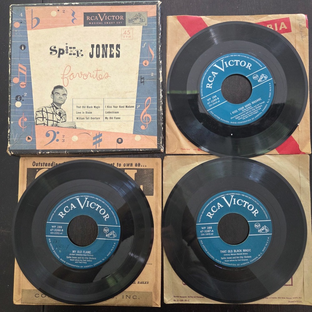 Spike Jones Favorites RCA Victor Musical Smart Set WP288 3-Record 45 RPM Box Set